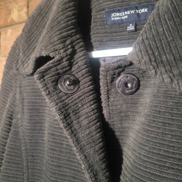 Jones New York Signature Corduroy Gray Button-Up Women's Peacoat - Size S - Picture 7 of 15